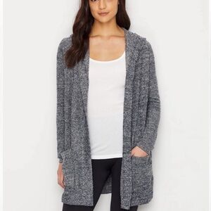 Barefoot Dreams Cozychic Lite Knit Hooded Cardigan Small